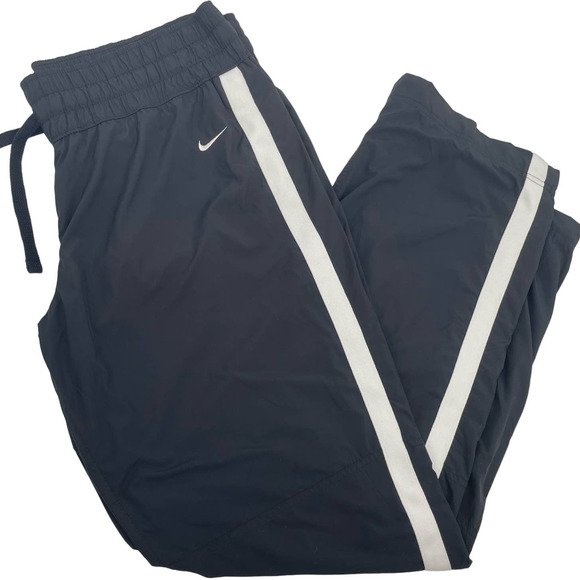 Nike Pants - Vintage y2k Women's L Nike windbreaker mesh lined track pants black white stripe